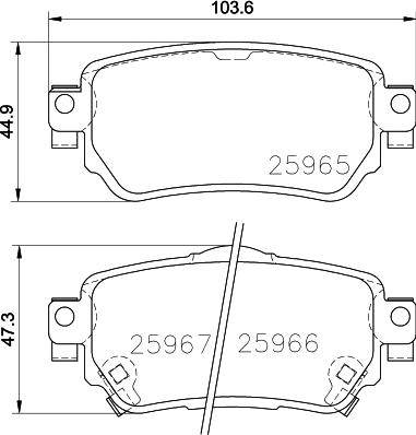 HELLA 8DB 355 039-591 - Тормозные колодки, дисковые, комплект autospares.lv