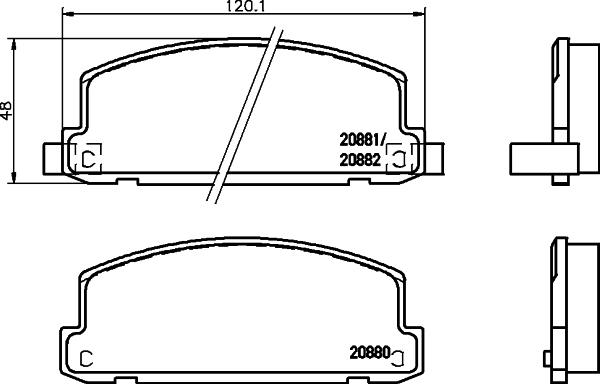 HELLA 8DB 355 039-581 - Тормозные колодки, дисковые, комплект autospares.lv