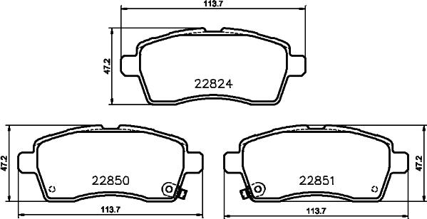 HELLA 8DB 355 039-171 - Тормозные колодки, дисковые, комплект autospares.lv