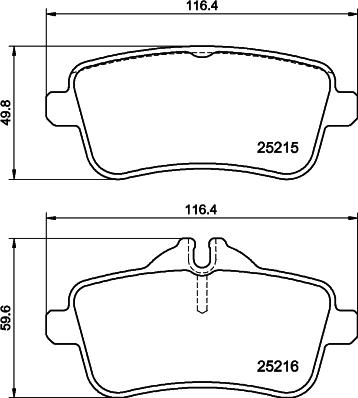 HELLA 8DB 355 039-851 - Тормозные колодки, дисковые, комплект autospares.lv