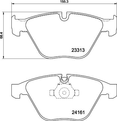 HELLA 8DB 355 039-241 - Тормозные колодки, дисковые, комплект autospares.lv