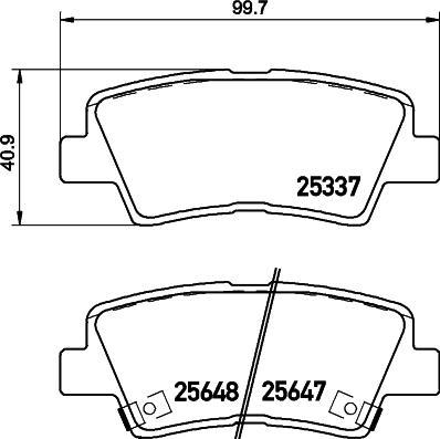 HELLA 8DB 355 036-541 - Тормозные колодки, дисковые, комплект autospares.lv