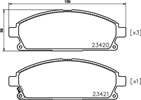 HELLA 8DB 355 036-661 - Тормозные колодки, дисковые, комплект autospares.lv