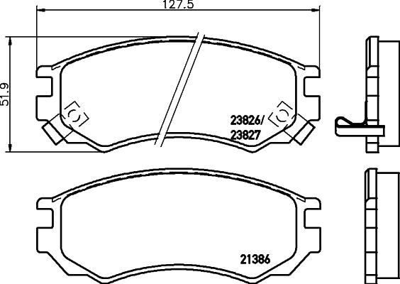 HELLA 8DB 355 036-601 - Тормозные колодки, дисковые, комплект autospares.lv