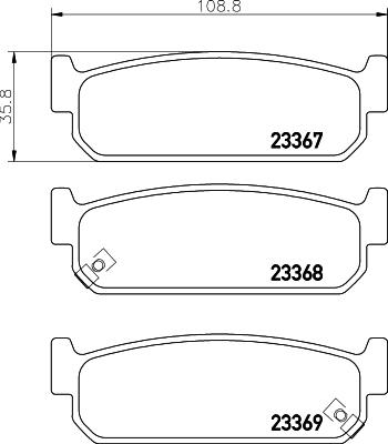 HELLA 8DB 355 036-621 - Тормозные колодки, дисковые, комплект autospares.lv