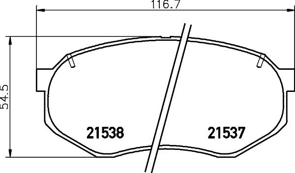 HELLA 8DB 355 036-811 - Тормозные колодки, дисковые, комплект autospares.lv