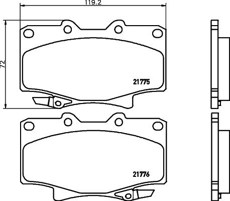 HELLA 8DB 355 036-791 - Тормозные колодки, дисковые, комплект autospares.lv