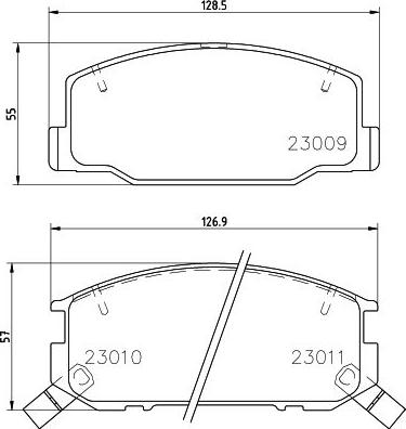 HELLA 8DB 355 030-411 - Тормозные колодки, дисковые, комплект autospares.lv