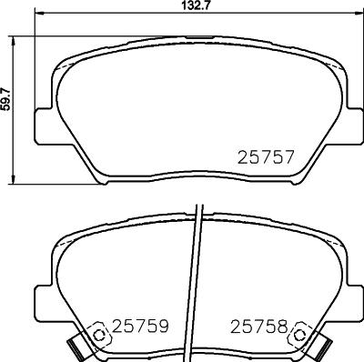 HELLA 8DB 355 030-511 - Тормозные колодки, дисковые, комплект autospares.lv