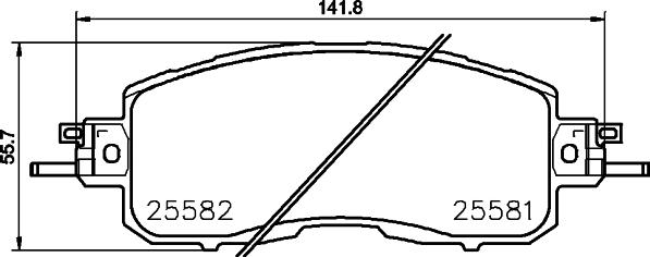 HELLA 8DB 355 030-671 - Тормозные колодки, дисковые, комплект autospares.lv