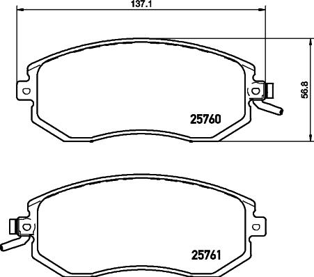 HELLA 8DB 355 030-331 - Тормозные колодки, дисковые, комплект autospares.lv