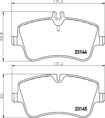 HELLA 8DB 355 031-641 - Тормозные колодки, дисковые, комплект autospares.lv