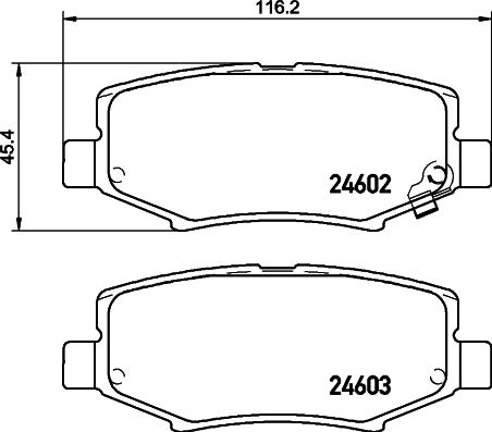 HELLA 8DB 355 031-031 - Тормозные колодки, дисковые, комплект autospares.lv