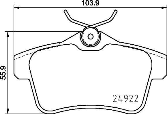 HELLA 8DB 355 031-811 - Тормозные колодки, дисковые, комплект autospares.lv