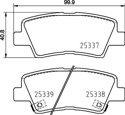 HELLA 8DB 355 031-821 - Тормозные колодки, дисковые, комплект autospares.lv