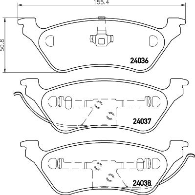 HELLA 8DB 355 031-241 - Тормозные колодки, дисковые, комплект autospares.lv