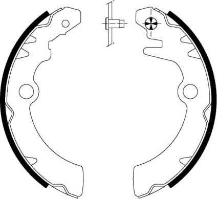 HELLA 8DB 355 038-231 - Комплект тормозных колодок, барабанные autospares.lv