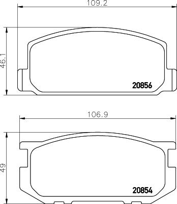 HELLA 8DB 355 032-401 - Тормозные колодки, дисковые, комплект autospares.lv