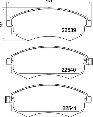 HELLA 8DB 355 032-081 - Тормозные колодки, дисковые, комплект autospares.lv