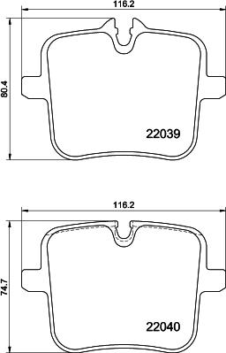 HELLA 8DB 355 037-991 - Тормозные колодки, дисковые, комплект autospares.lv