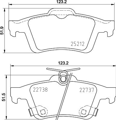 HELLA 8DB 355 037-661 - Тормозные колодки, дисковые, комплект autospares.lv