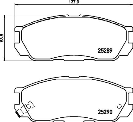 HELLA 8DB 355 037-001 - Тормозные колодки, дисковые, комплект autospares.lv