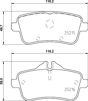 HELLA 8DB 355 037-841 - Тормозные колодки, дисковые, комплект autospares.lv