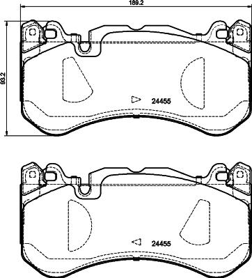 HELLA 8DB 355 037-871 - Тормозные колодки, дисковые, комплект autospares.lv