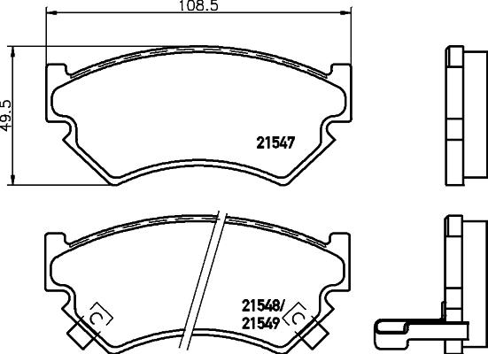 HELLA 8DB 355 037-281 - Тормозные колодки, дисковые, комплект autospares.lv