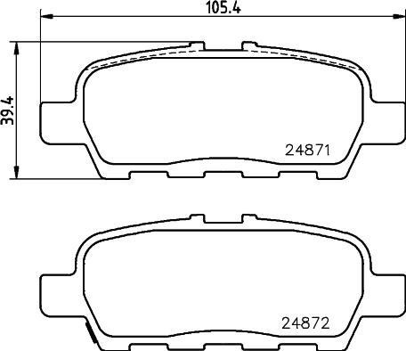 HELLA 8DB 355 029-691 - Тормозные колодки, дисковые, комплект autospares.lv