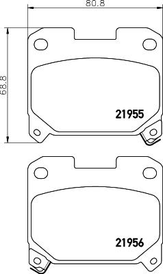 HELLA 8DB 355 029-001 - Тормозные колодки, дисковые, комплект autospares.lv