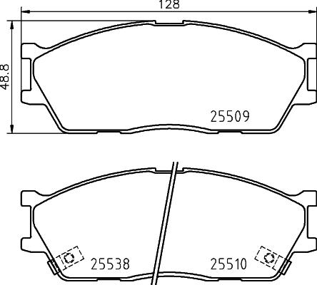 HELLA 8DB 355 029-161 - Тормозные колодки, дисковые, комплект autospares.lv