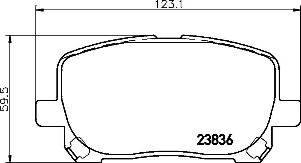 HELLA 8DB 355 029-801 - Тормозные колодки, дисковые, комплект autospares.lv