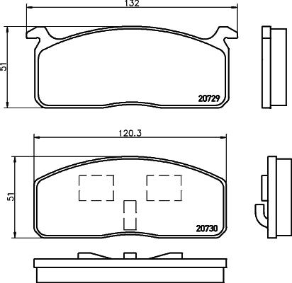 HELLA 8DB 355 029-231 - Тормозные колодки, дисковые, комплект autospares.lv