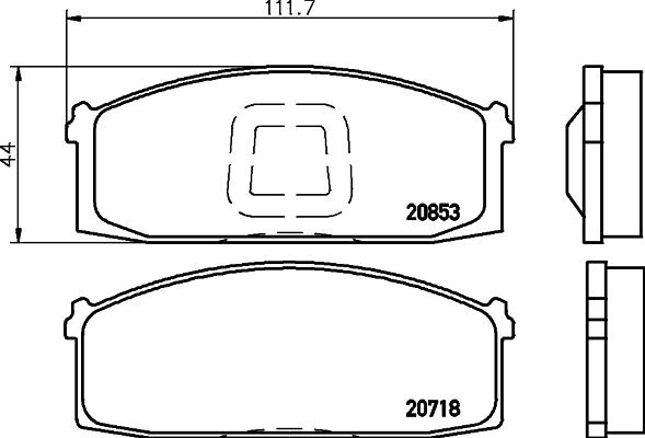 HELLA 8DB 355 029-271 - Тормозные колодки, дисковые, комплект autospares.lv