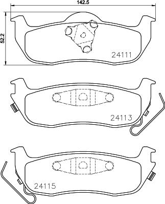 HELLA 8DB 355 024-681 - Тормозные колодки, дисковые, комплект autospares.lv