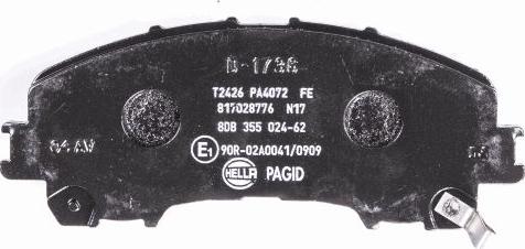 HELLA 8DB 355 024-621 - Тормозные колодки, дисковые, комплект autospares.lv