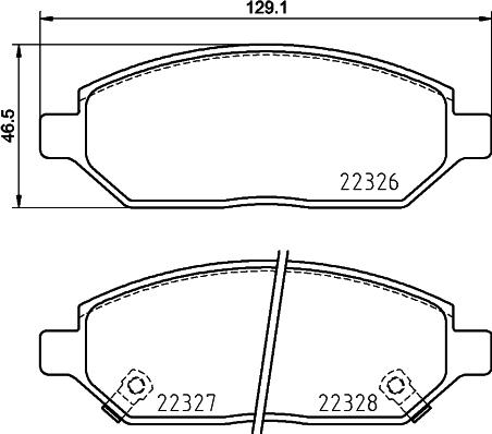 HELLA 8DB 355 025-451 - Тормозные колодки, дисковые, комплект autospares.lv