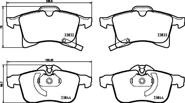 HELLA 8DB 355 025-191 - Тормозные колодки, дисковые, комплект autospares.lv