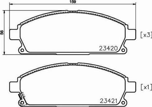 HELLA 8DB 355 025-141 - Тормозные колодки, дисковые, комплект autospares.lv