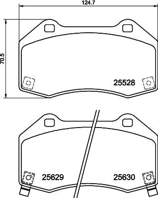 HELLA 8DB 355 025-891 - Тормозные колодки, дисковые, комплект autospares.lv