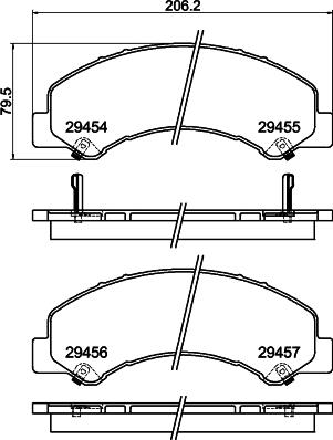 HELLA 8DB 355 025-801 - Тормозные колодки, дисковые, комплект autospares.lv