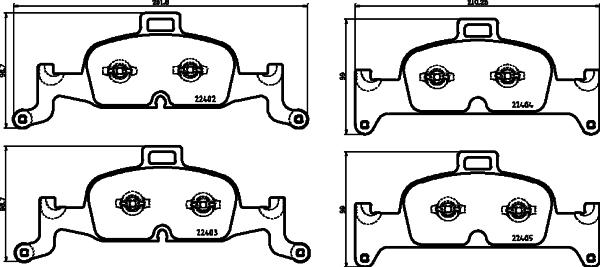 HELLA 8DB 355 025-811 - Тормозные колодки, дисковые, комплект autospares.lv