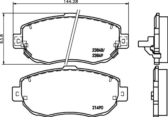 HELLA 8DB 355 026-991 - Тормозные колодки, дисковые, комплект autospares.lv