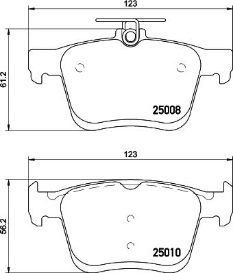 HELLA 8DB 355 026-561 - Тормозные колодки, дисковые, комплект autospares.lv