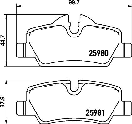 HELLA 8DB 355 026-681 - Тормозные колодки, дисковые, комплект autospares.lv