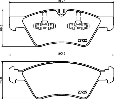 HELLA 8DB 355 026-101 - Тормозные колодки, дисковые, комплект autospares.lv