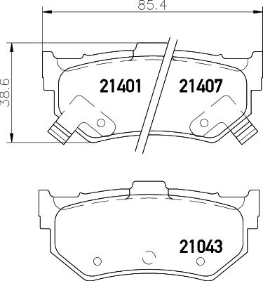 HELLA 8DB 355 026-861 - Тормозные колодки, дисковые, комплект autospares.lv