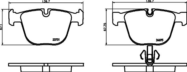 HELLA 8DB 355 026-301 - Тормозные колодки, дисковые, комплект autospares.lv