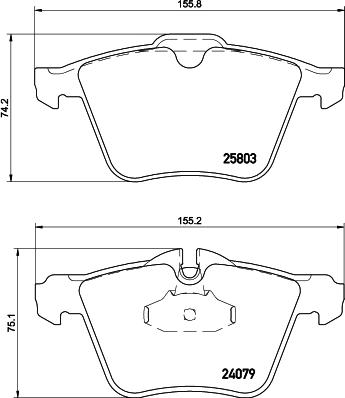 HELLA 8DB 355 020-921 - Тормозные колодки, дисковые, комплект autospares.lv